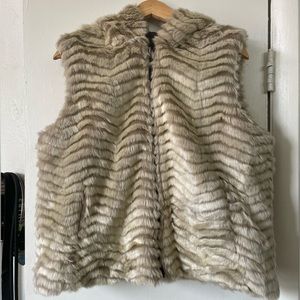 Faux Fur Hoodie Vest